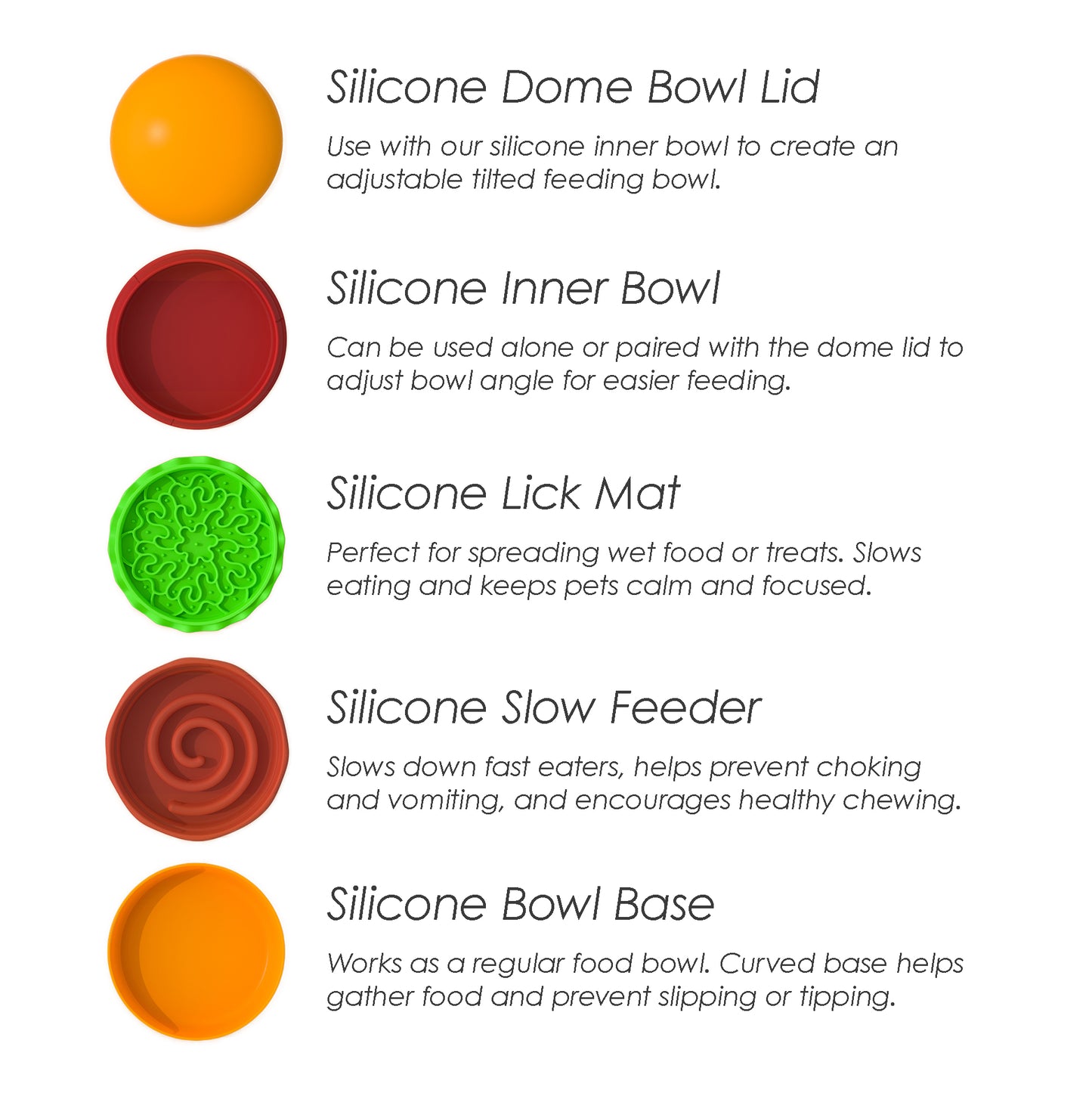 5-in-1 Slow Feeder & Lick Mat Set