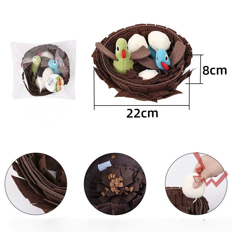 Doglemi Interactive Dog Puzzle Toy - Snuffle Mat with Squeaky Sound - Nest Design Pet Chew Toy