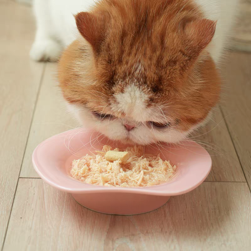 Adjustable Elevated Ceramic Cat Bowls with Anti-Slip Rubber Pad, Splash Guard, Lead & Cadmium Free, Whisker Friendly