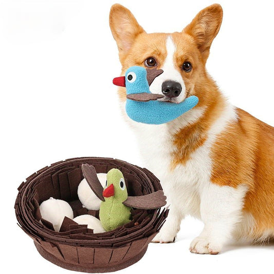 Doglemi Interactive Dog Puzzle Toy - Snuffle Mat with Squeaky Sound - Nest Design Pet Chew Toy