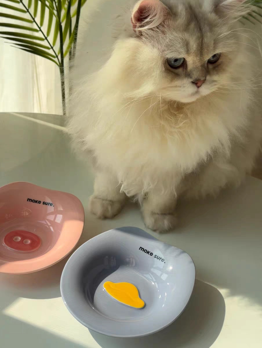 Adjustable Elevated Ceramic Cat Bowls with Anti-Slip Rubber Pad, Splash Guard, Lead & Cadmium Free, Whisker Friendly