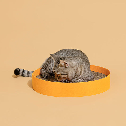 Round Cat Scratcher in Orange