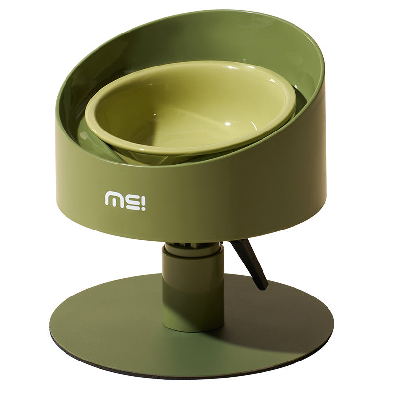 Adjustable Raised Pet Bowl - Ceramic Elevated Cat Bowls, Pet Bowl with Anti - Slip Rubber Pad, Leak - Proof, Lead & Cadmium Free, Whisker - Friendly, for All Life Stages