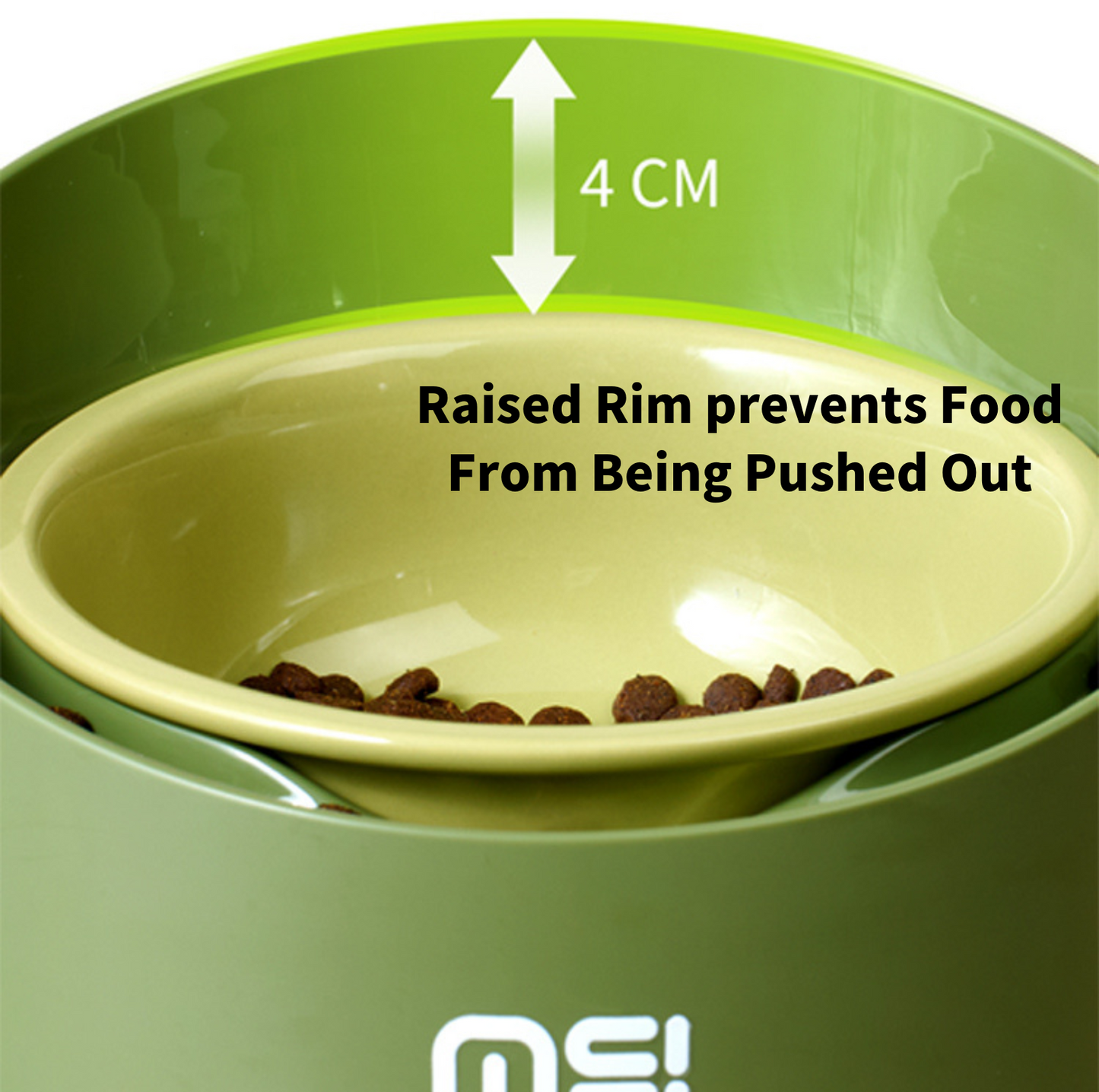 Adjustable Raised Pet Bowl - Ceramic Elevated Cat Bowls, Pet Bowl with Anti - Slip Rubber Pad, Leak - Proof, Lead & Cadmium Free, Whisker - Friendly, for All Life Stages